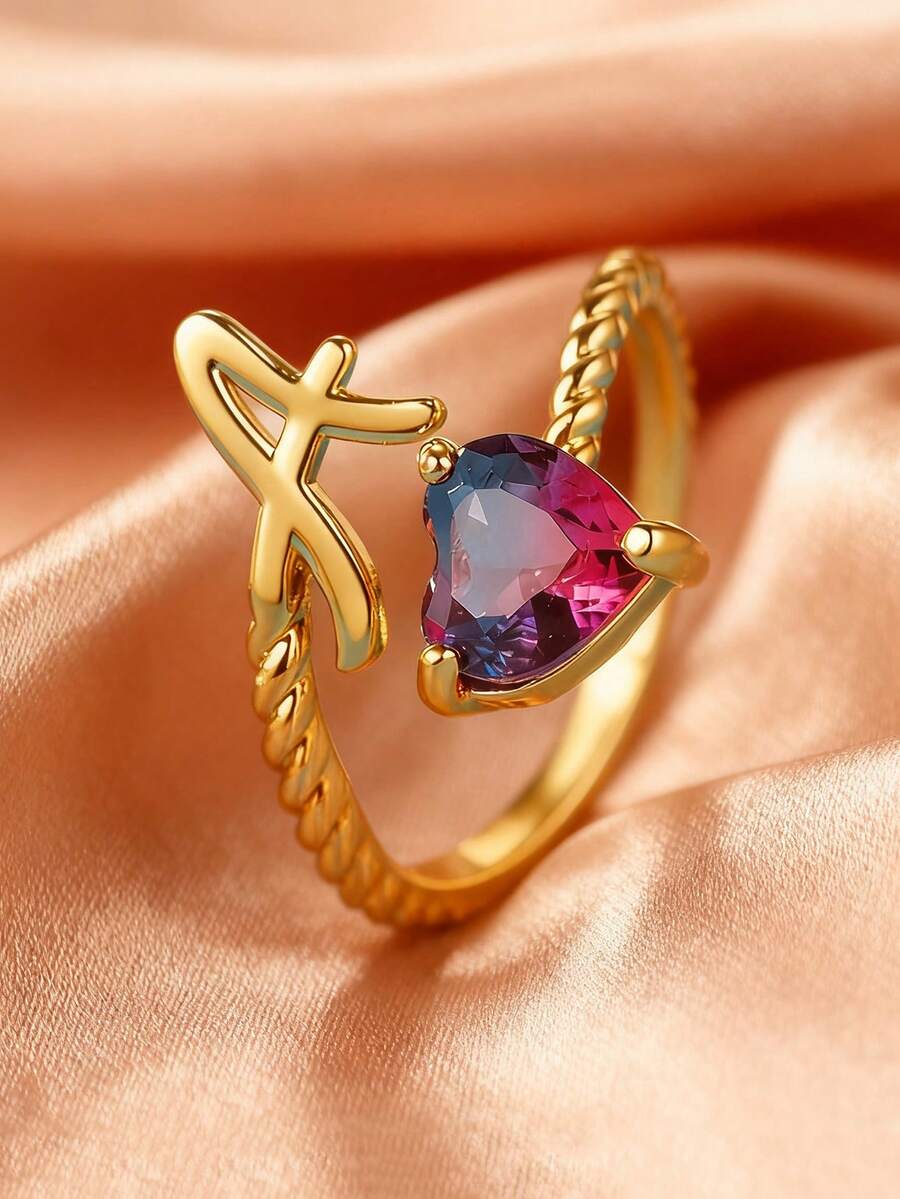 1個 ファッショナブル ツイスト 編み込み リング