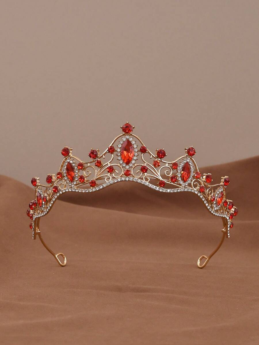 天使のデザインとキラキラしたラインストーンが美しいティアラヘッドピース、18歳の誕生日やウェディング式典に最適、電気不要、羽なし