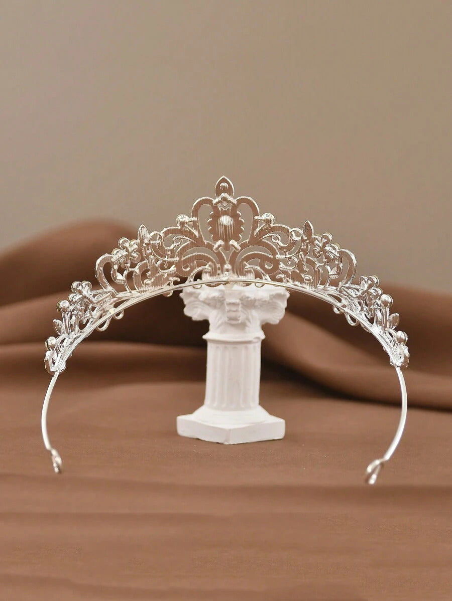 1個 ブライダルクラウン 花嫁冠婚葬祭ティアラヘッドバンド、クリスマス、ハロウィン、誕生日パーティーのアクセサリー