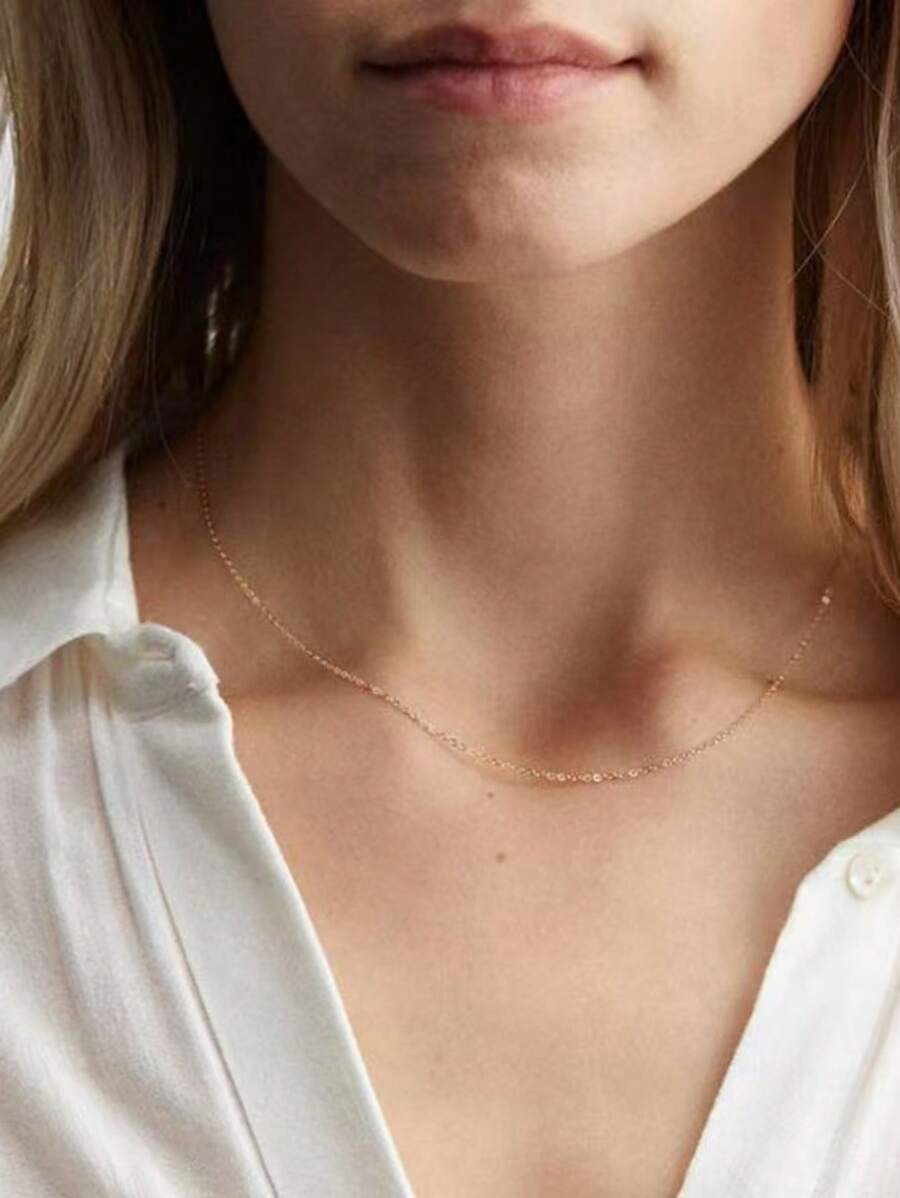 1個 レディース調整可能な繊細なミニマリストネックレス、多用途ファッションの鎖骨チェーン