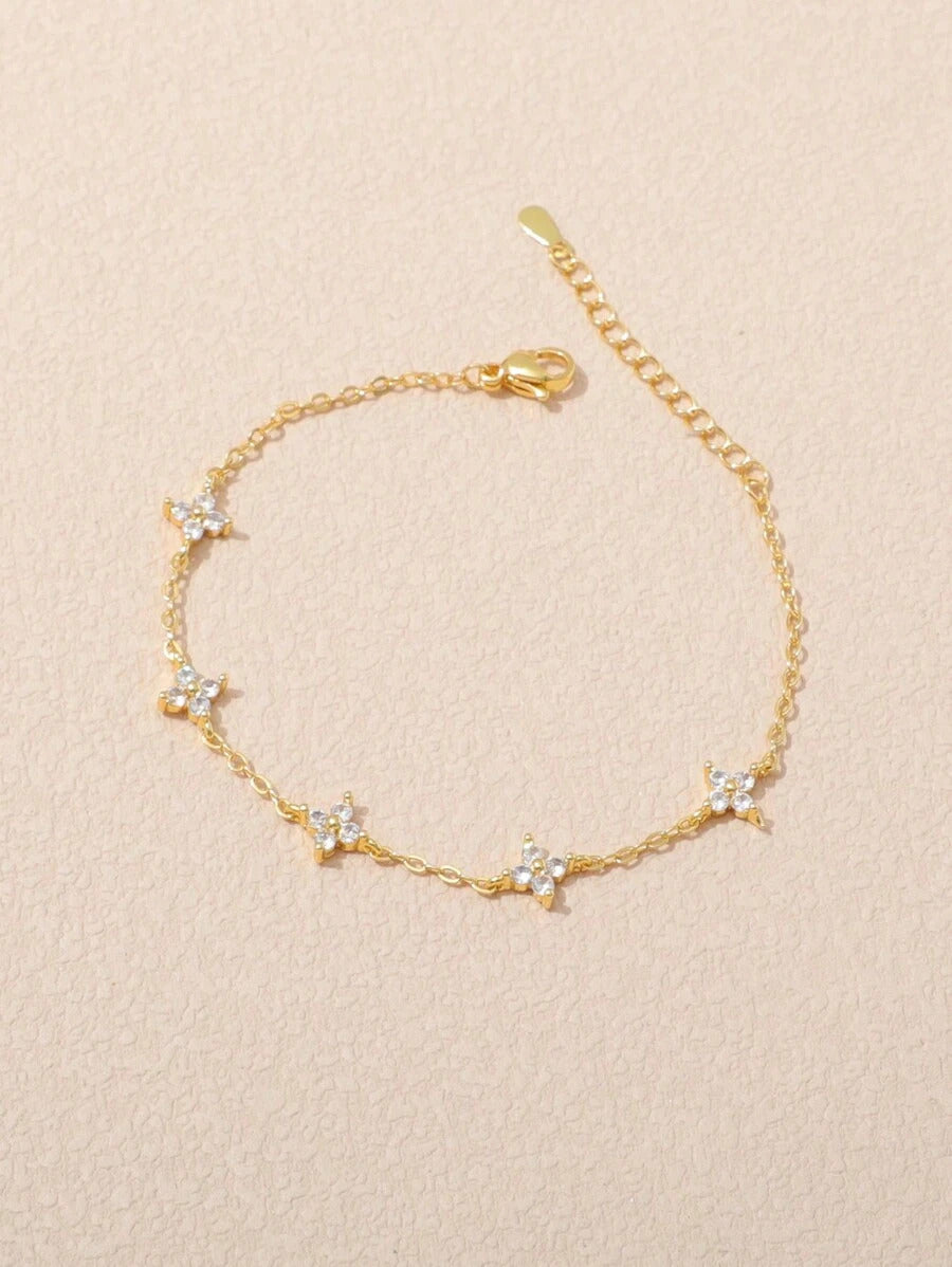 1個 ファッショナブルなステンレスダイヤモンド入り女性用ブレスレット、デイリーウェアに適しています