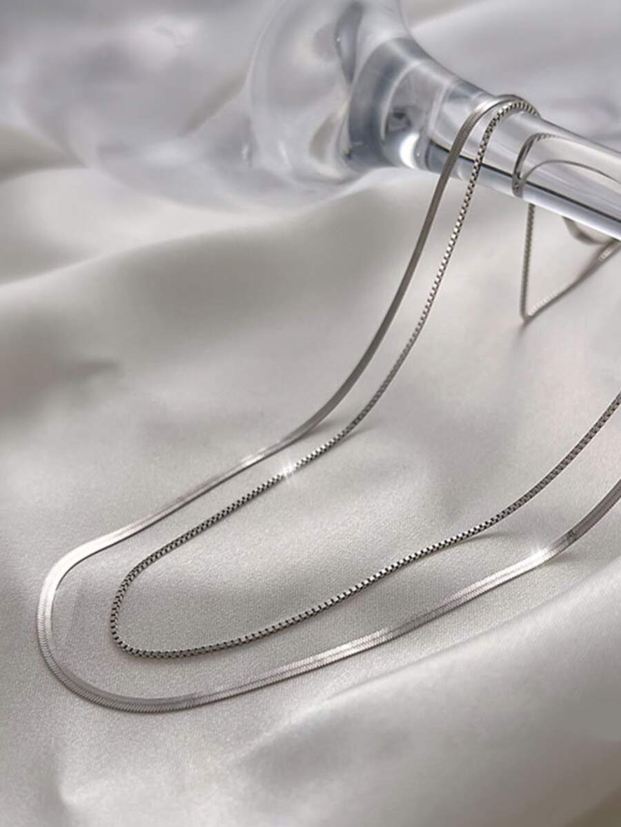 ダブルレイヤー ネックレス レディース 2連 ペンダント アクセサリー シンプル エレガント