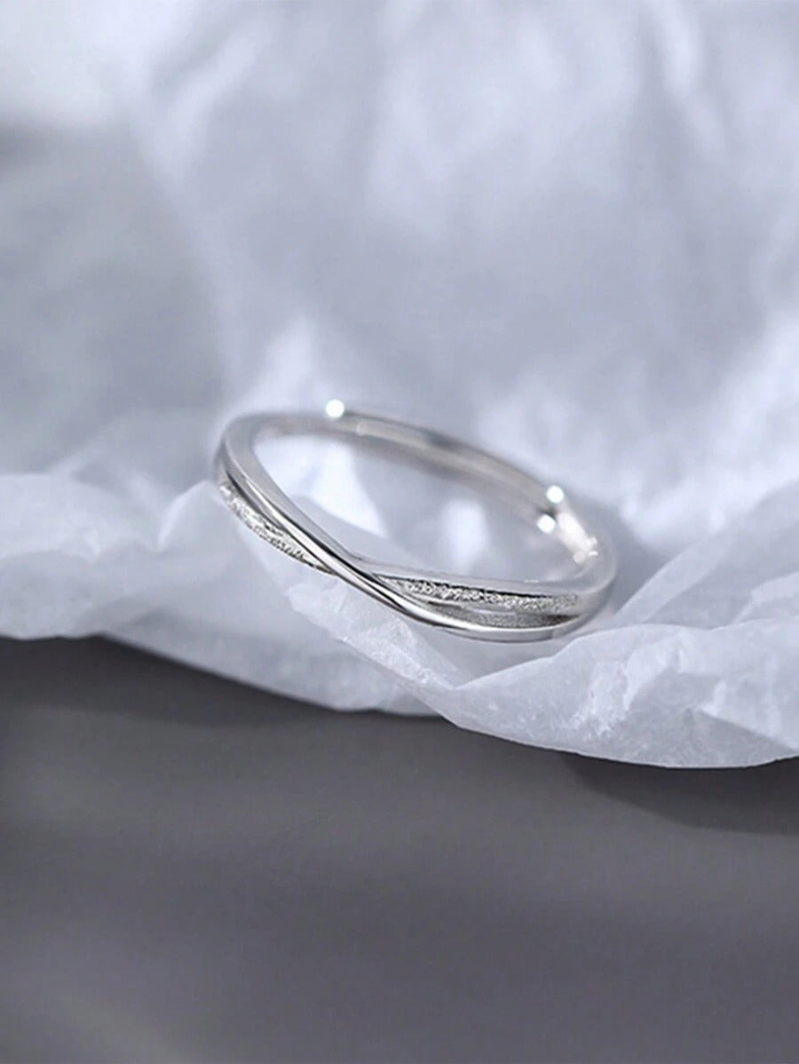 1個 シンプル & エレガントなリングデザイン フレッシュスタイルリング女性用、ファッション個性的 指輪