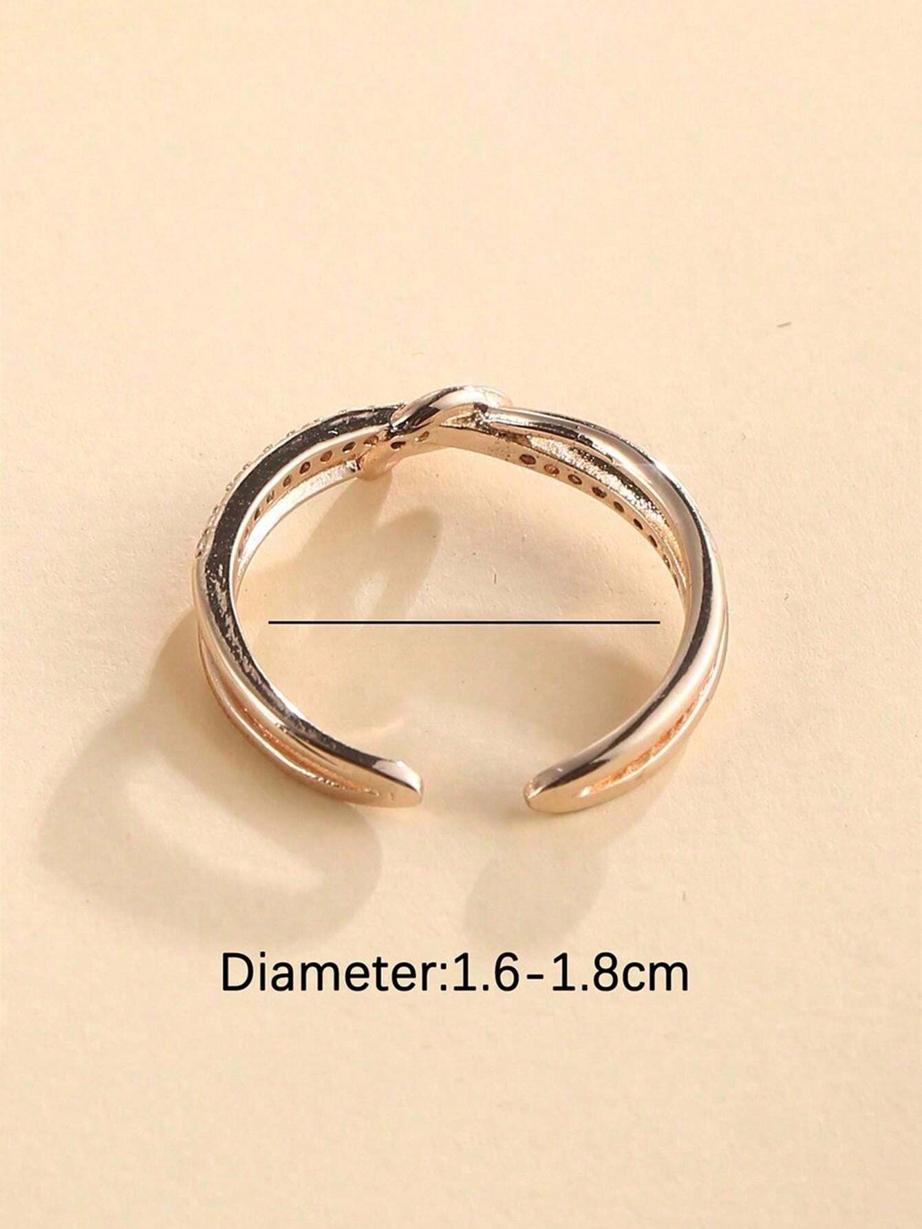 エレガントなクロス デザイン ラインストーン 銅&シルバーカラーのオープンリング、日常、パーティー、集まりに適しています