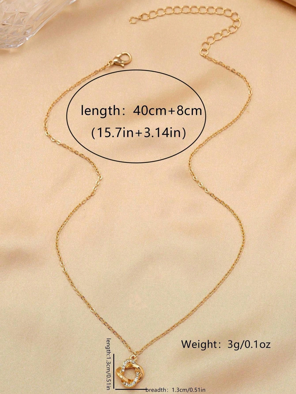 ジュエリーギフト 18Kゴールドおよびシルバープレートホロー・アウト・サークル・ジオメトリックカラーボーンネックレス 1本