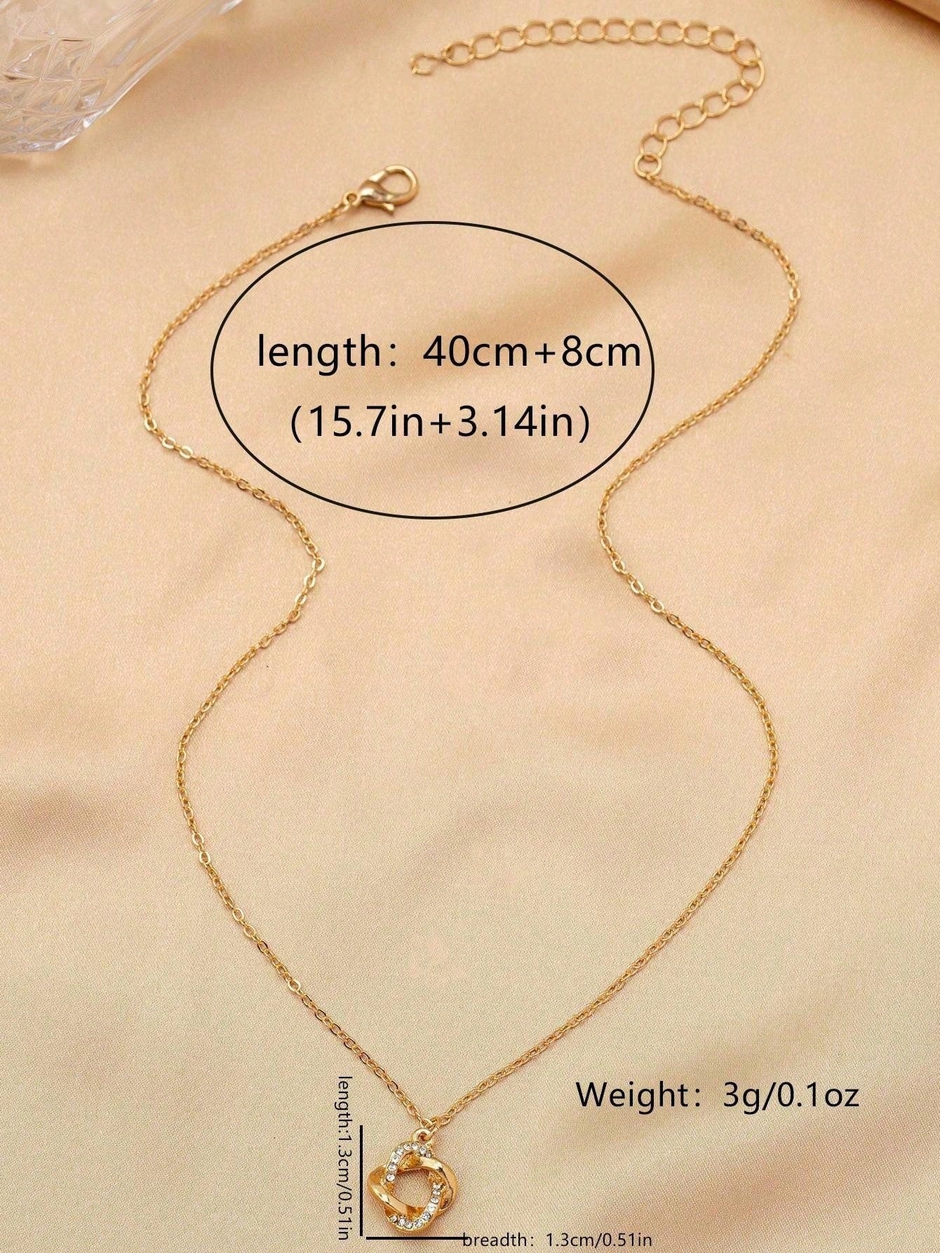 ジュエリーギフト 18Kゴールドおよびシルバープレートホロー・アウト・サークル・ジオメトリックカラーボーンネックレス 1本