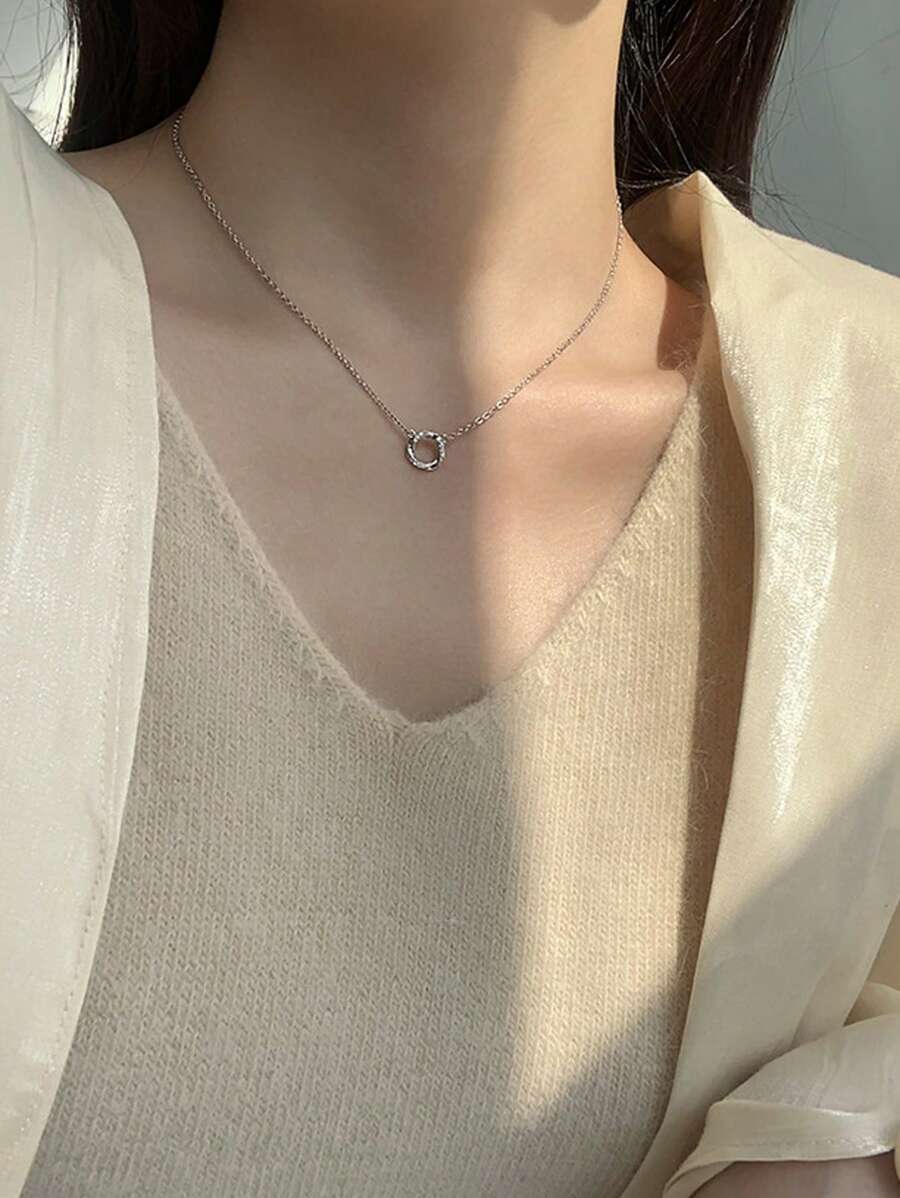 女性用 メビウスサークルペンダントチェーンネックレス 1個 多様なシンプルでおしゃれでエレガントなデザイン