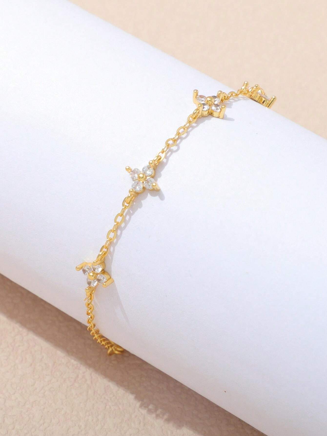 1個 ファッショナブルなステンレスダイヤモンド入り女性用ブレスレット、デイリーウェアに適しています