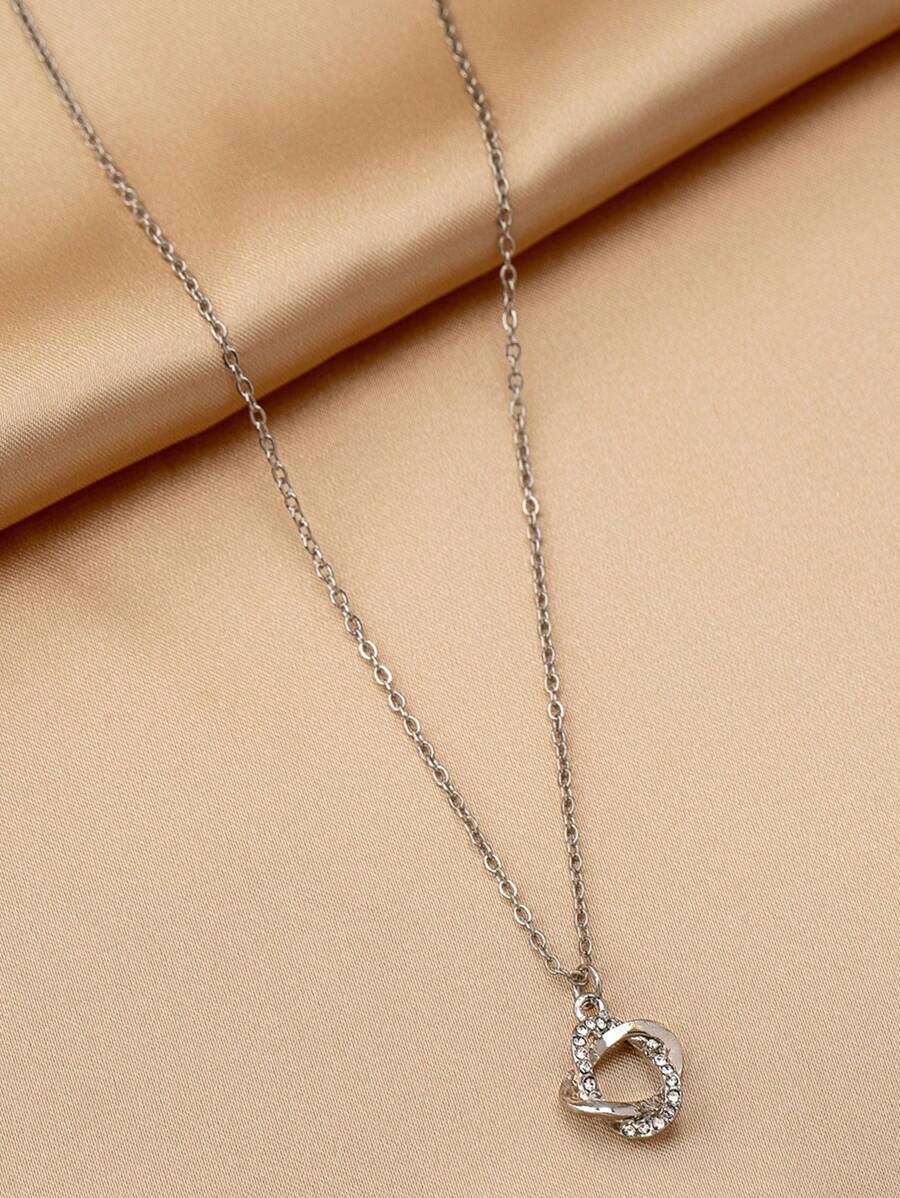 ジュエリーギフト 18Kゴールドおよびシルバープレートホロー・アウト・サークル・ジオメトリックカラーボーンネックレス 1本