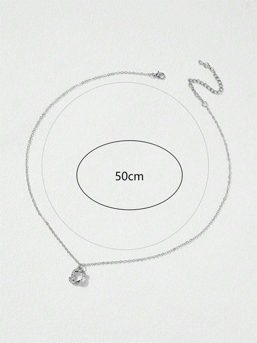 ラインストーン 幾何学模様チャーム ネックレス