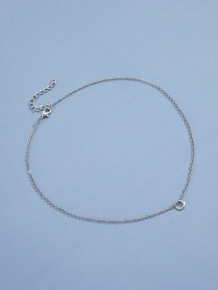 1個 ミニマリストなエレガントなサークルペンダントネックレス