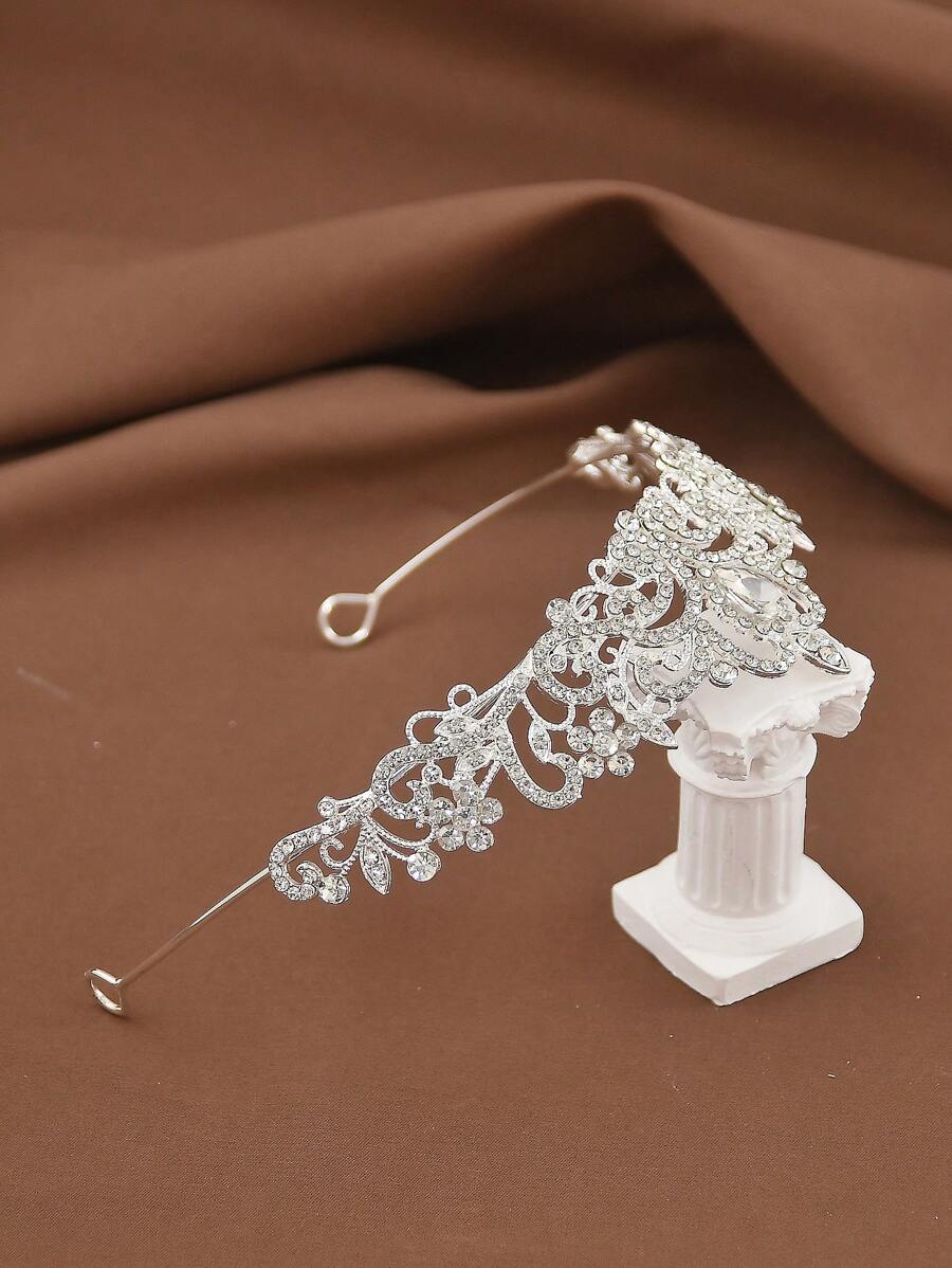 1個 ブライダルクラウン 花嫁冠婚葬祭ティアラヘッドバンド、クリスマス、ハロウィン、誕生日パーティーのアクセサリー