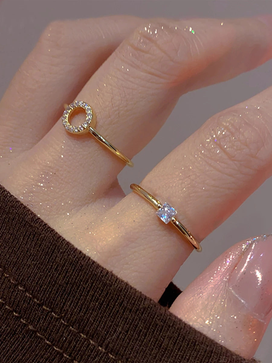 セット ファッショナブル キュービックジルコニア ハート&フェイクパールデコレーションカフリング レディース 日常使い バレンタイン