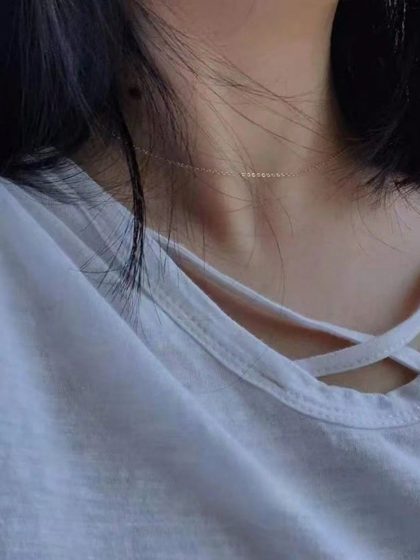 1個 レディース調整可能な繊細なミニマリストネックレス、多用途ファッションの鎖骨チェーン