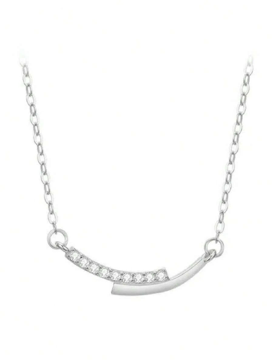 1個 ジルコニア スパークリング フェイスネックレス、ミニマリスト 軽量 贅沢 ファッショナブル 多用途ジュエリー、女性のパーティー、バンケット、デート、フェスティバル、ギフトに適しています