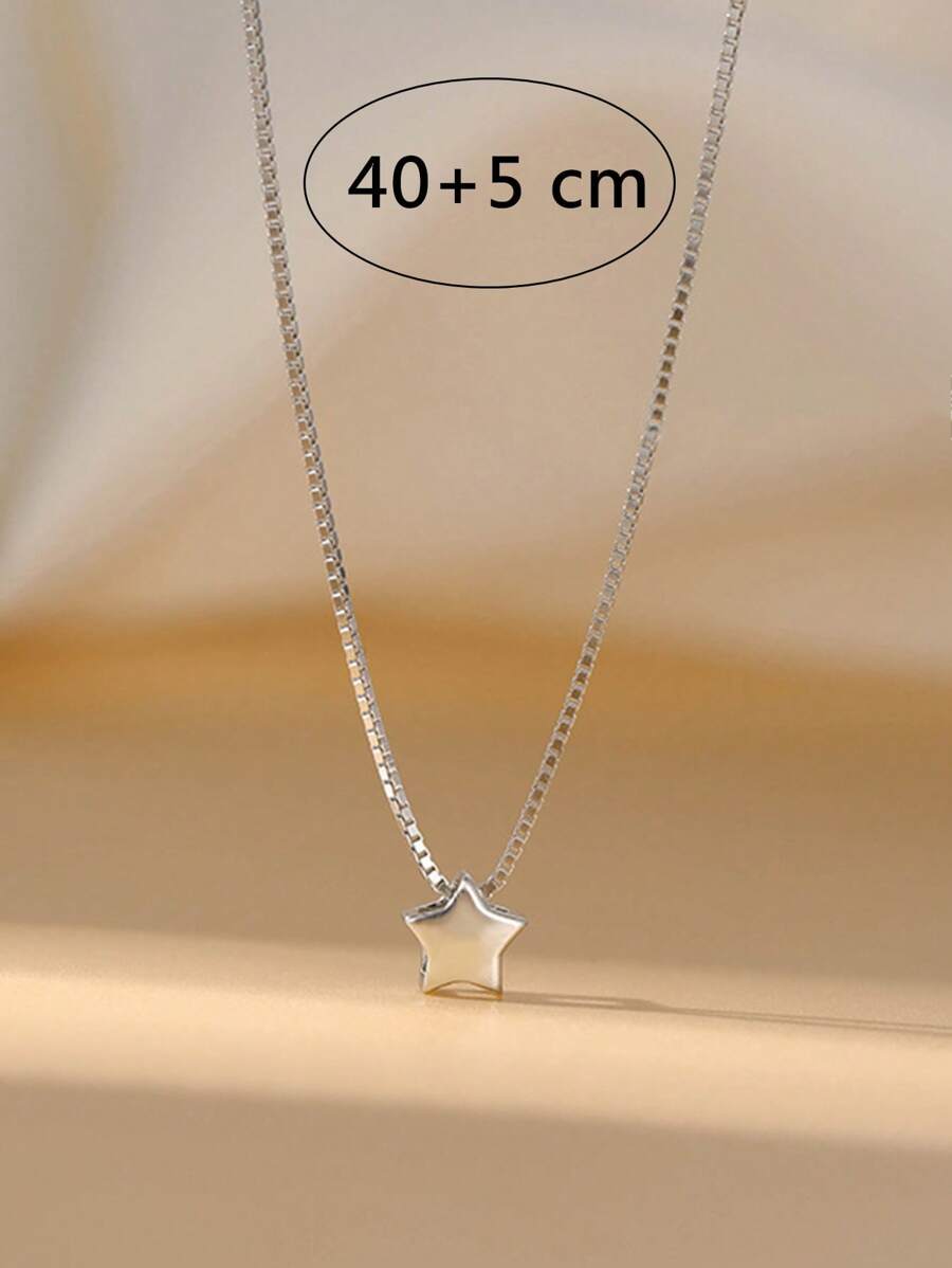 1個 ファッショナブル なペンタグラムペンダントネックレス、日常的に女性が着用するのに適しています